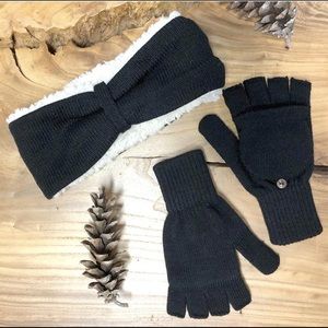 Bearpaw headband and pop-top glove set